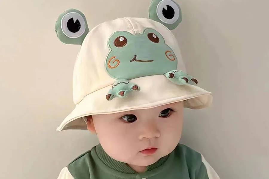 Soft Cotton Baby Frog Hat