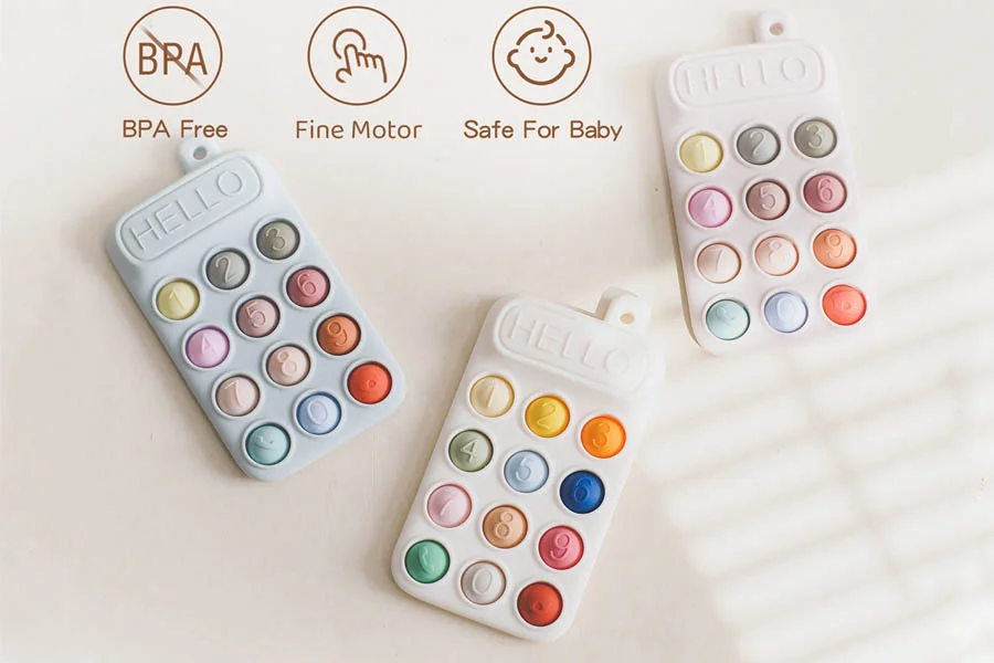 Silicone Phone Toy Pacifier Holder